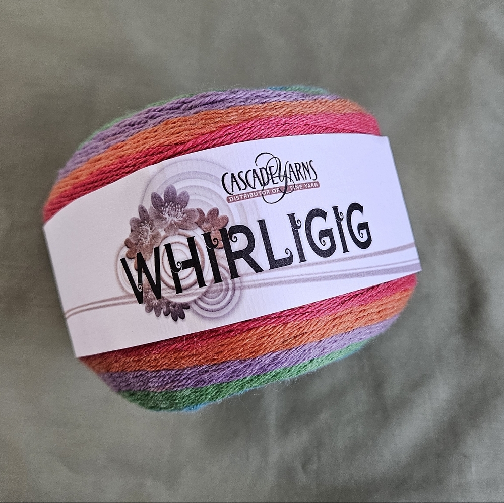 Cascade Yarns Whirligig Multicolor Yarn Roll Superwash Merino Wool NEW - Destash